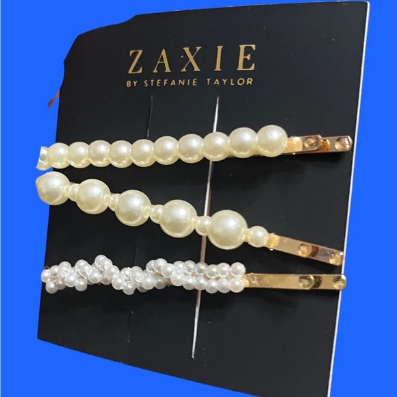 ZAXIE by Stefanie Taylor Pearl Hair Clips New With Tags MSRP $38 - Picture 5 of 12